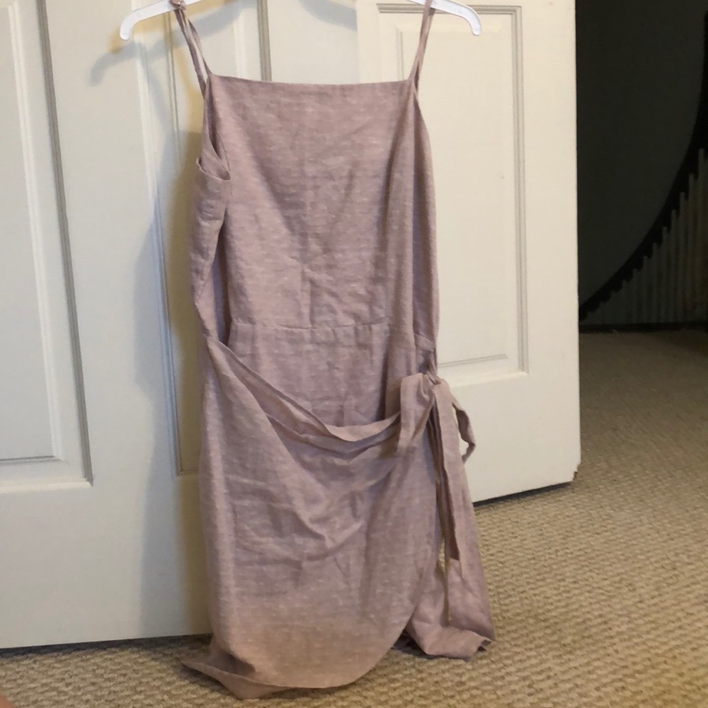 Pink front tie dress